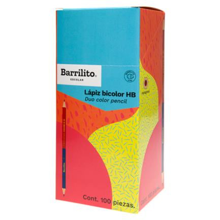 BARRILITO - Lápiz Bicolor Barrilito HB Hexagonal Caja C/100 Pzas