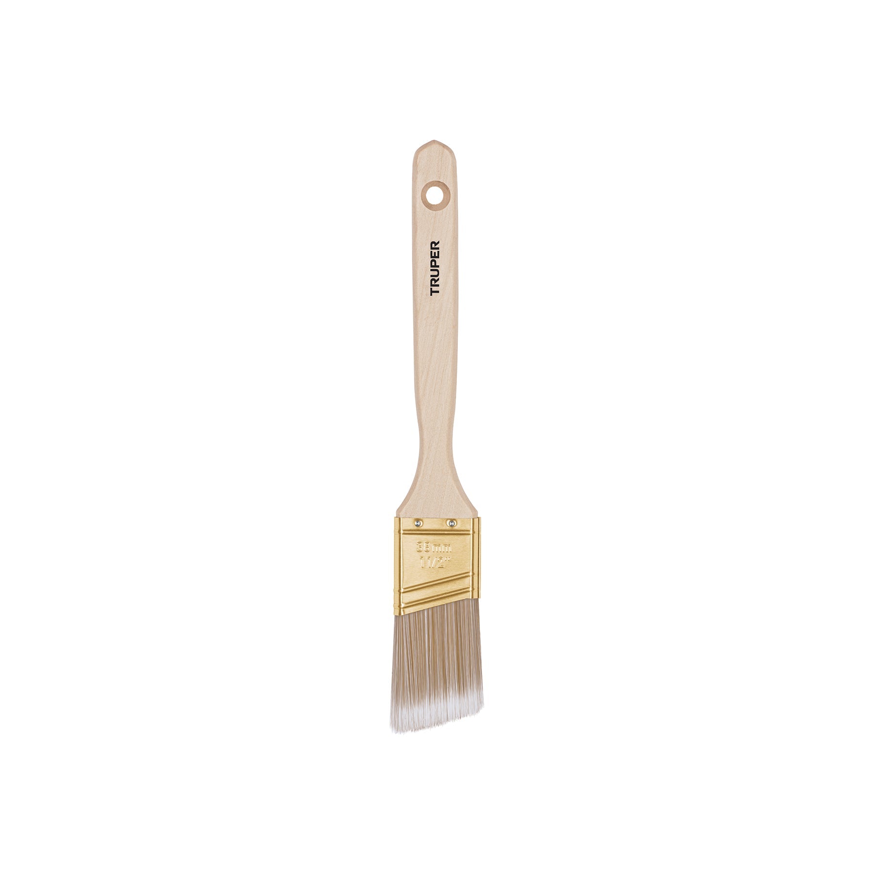 Brocha cerdas sinteticas 1-1/2' corte angular, mango madera