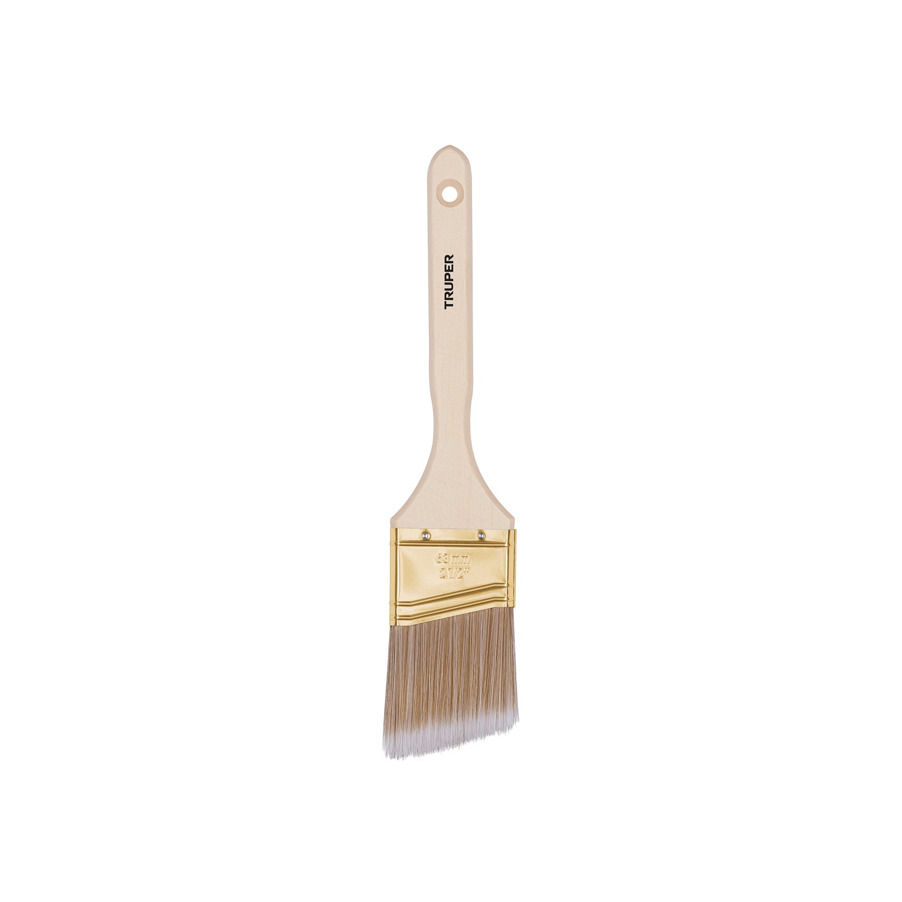 Brocha cerdas sinteticas 2-1/2' corte angular, mango madera