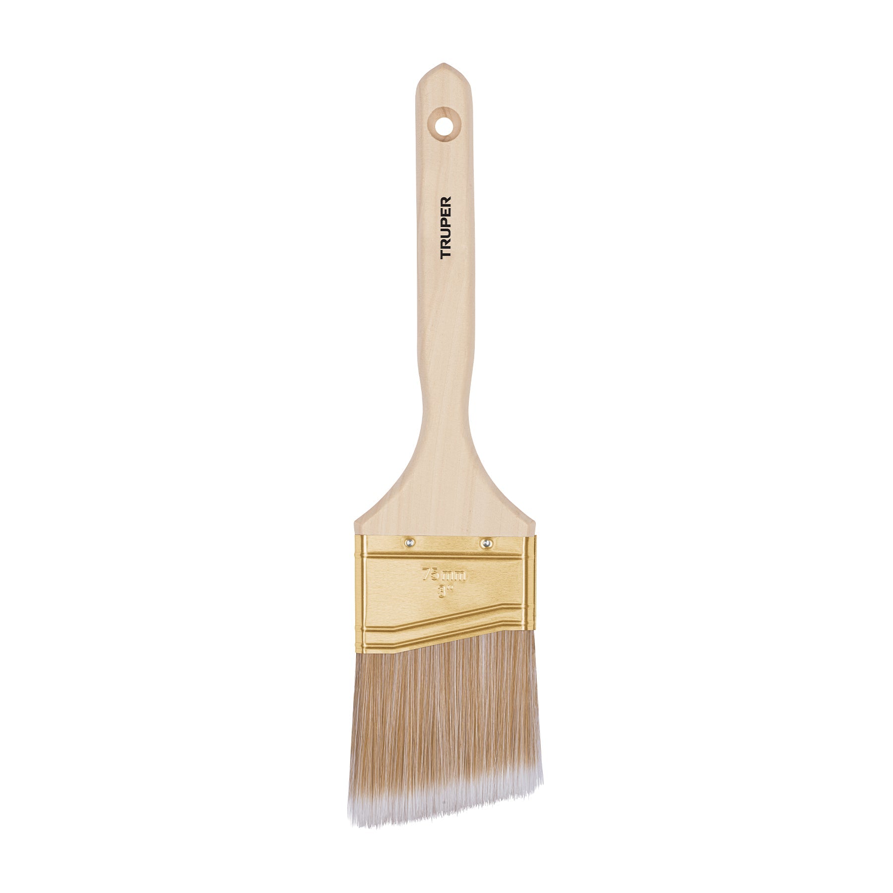 Brocha cerdas sinteticas 3' corte angular, mango de madera