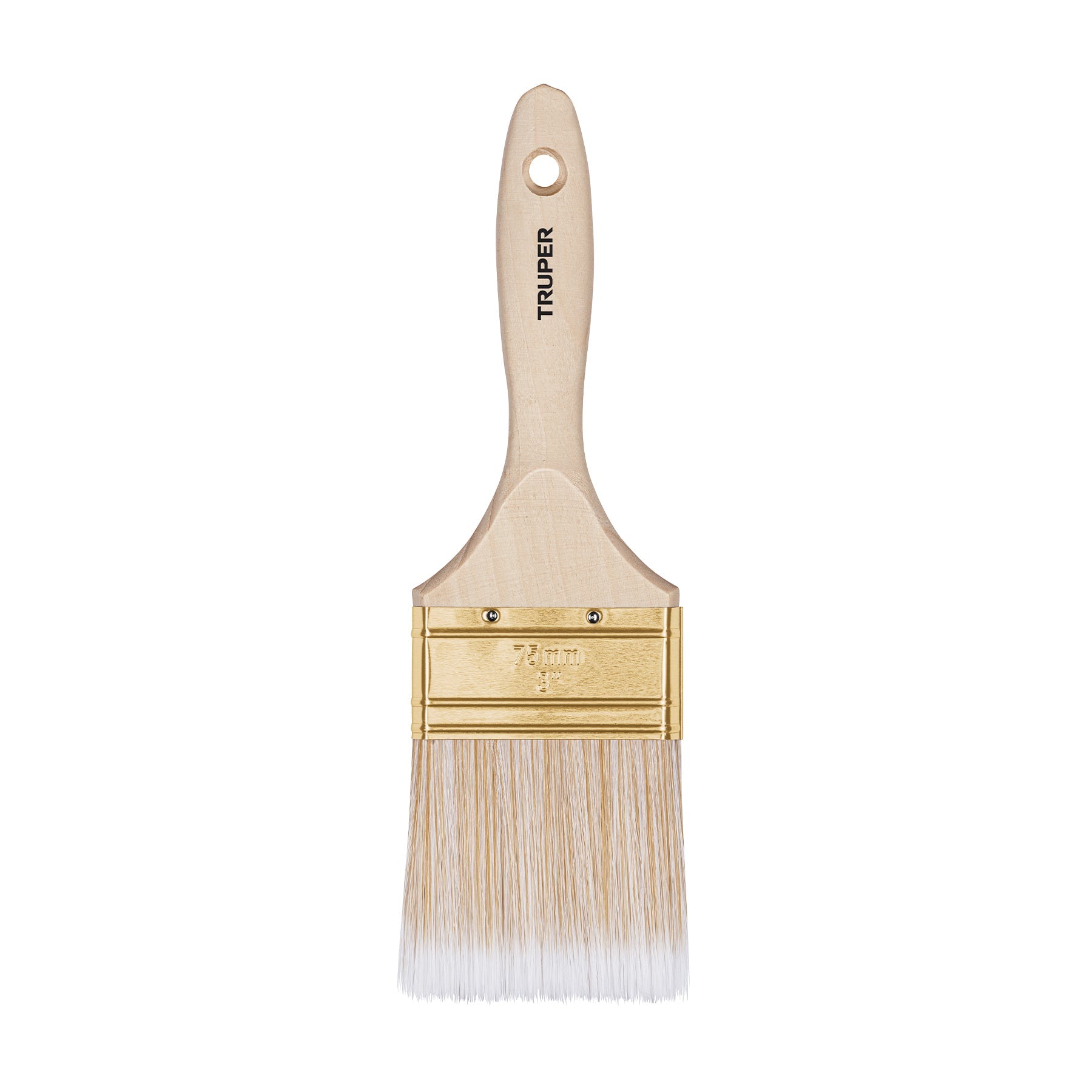 Brocha cerdas sinteticas 3' corte recto, mango de madera