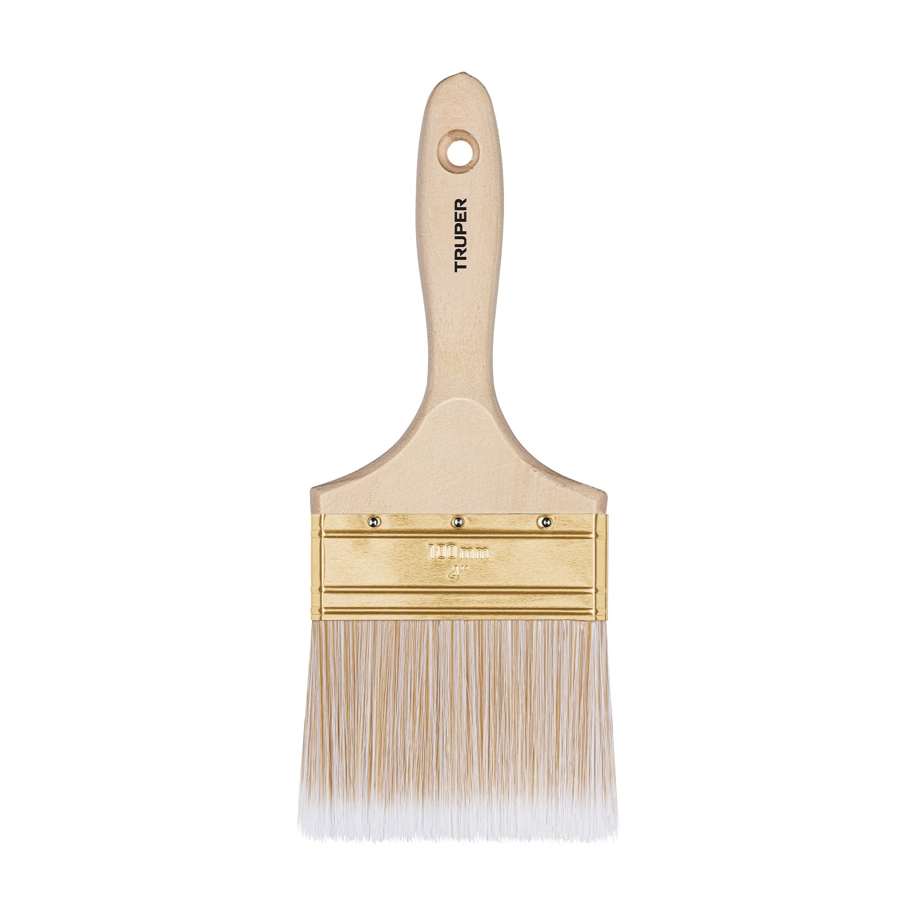 Brocha cerdas sinteticas 4' corte recto, mango de madera