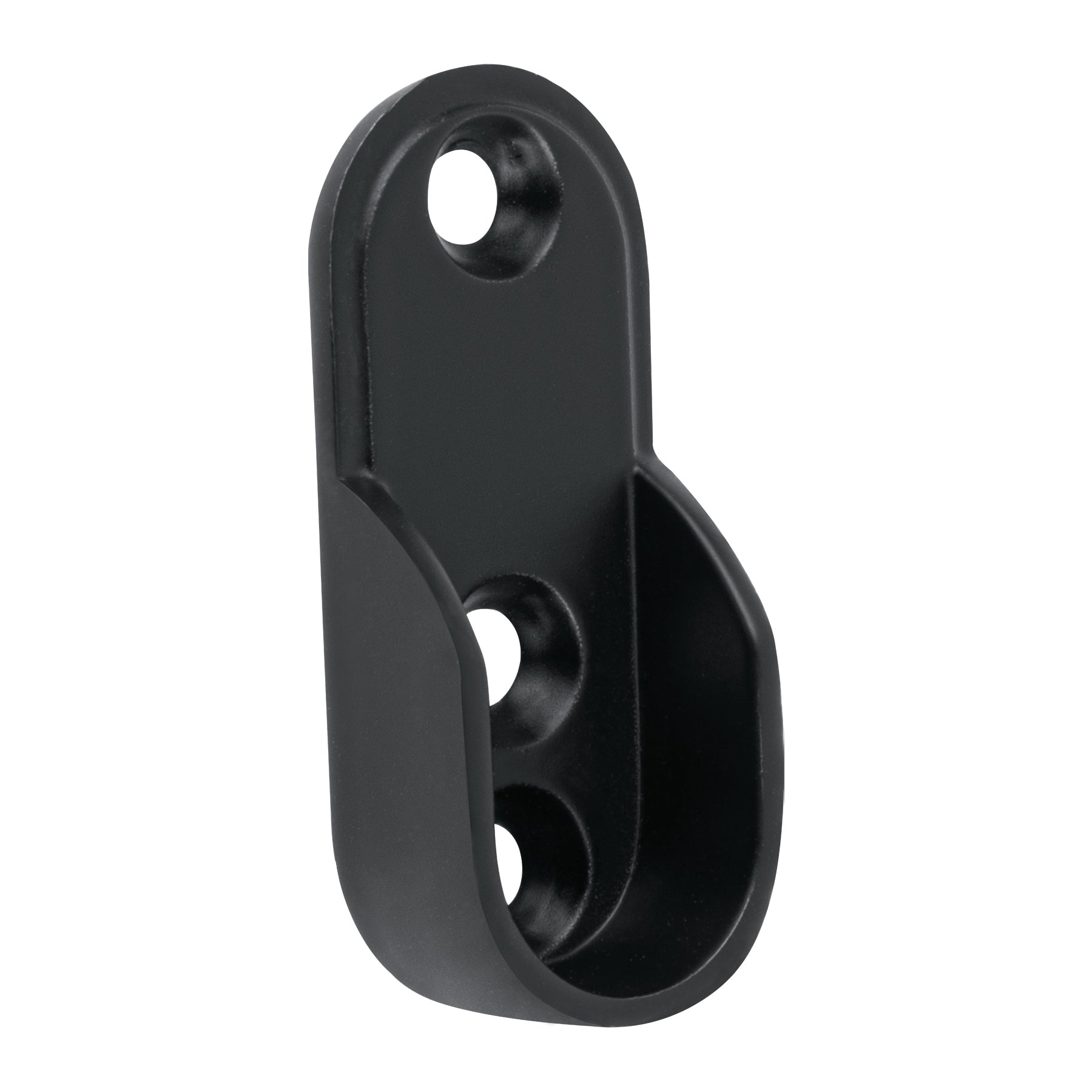 Brida negra para tubo ovalado de closet, HERMEX