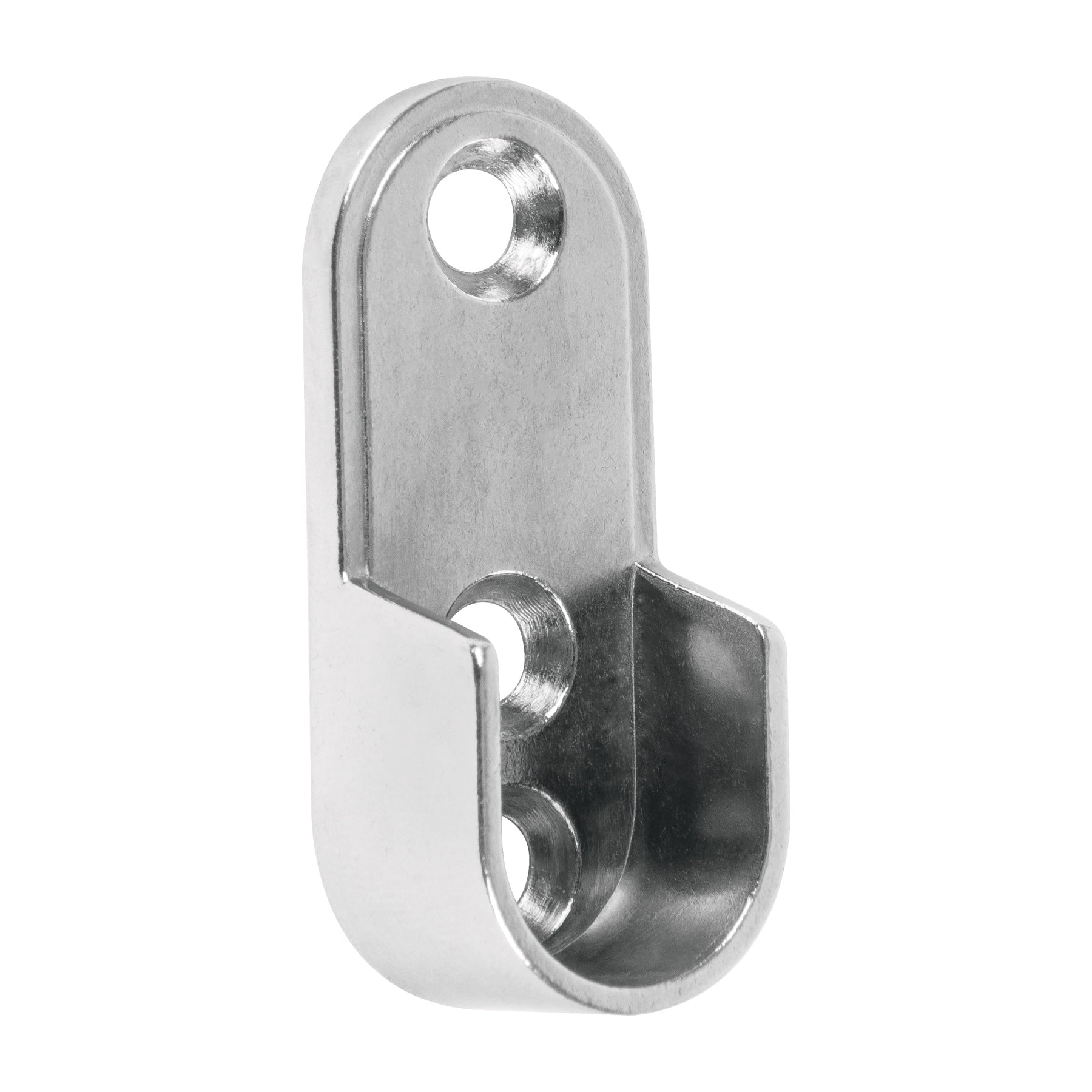 Brida niquelada para tubo ovalado de closet, HERMEX