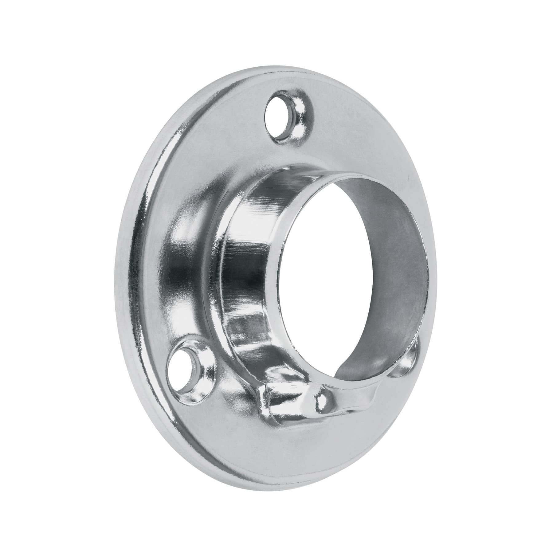 Brida cromada para tubo redondo de closet, HERMEX