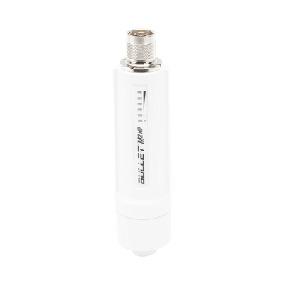 UBIQUITI - Radio airMAX Bullet-M2HP, hasta 100 Mbps, frecuencia de 2 GHz (2412 - 2472 GHz), No incluye adaptador PoE