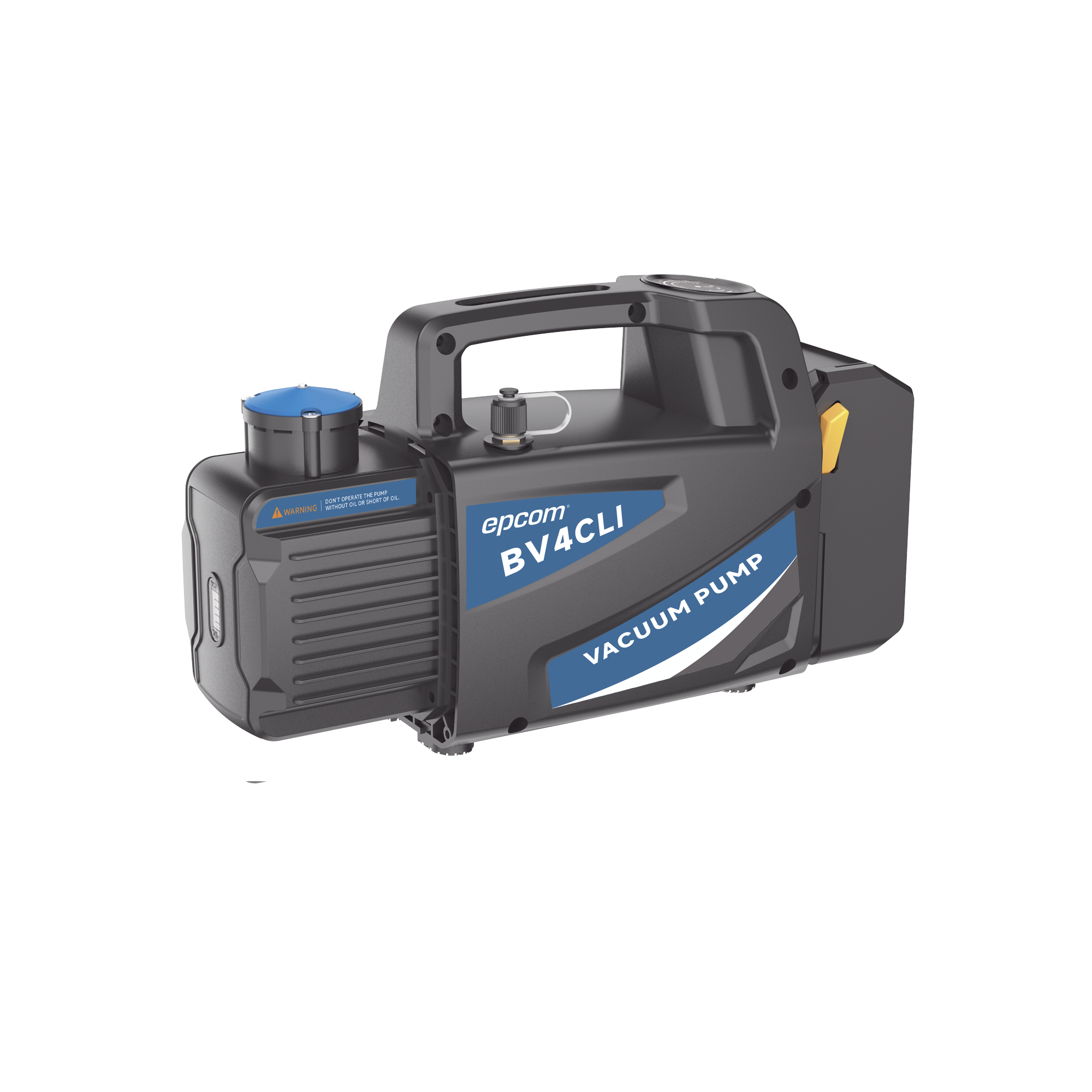EPCOM - Bomba de Vacío Inalámbrica BV4CLI / 4 CFM (114 L/min) / Vacío Final 150 Micrones / Batería Ion-Litio 18V AEG-RIDGID / Capacidad Aceite 330 mL / Portátil Alta Eficiencia / Compatible A2L R32