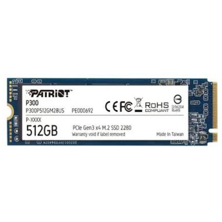 PATRIOT - Unidad SSD Patriot M.2 512GB P300 PCIE 3.0 NVME 2280 1200MB/s Escritura 1700 MB/s Lectura