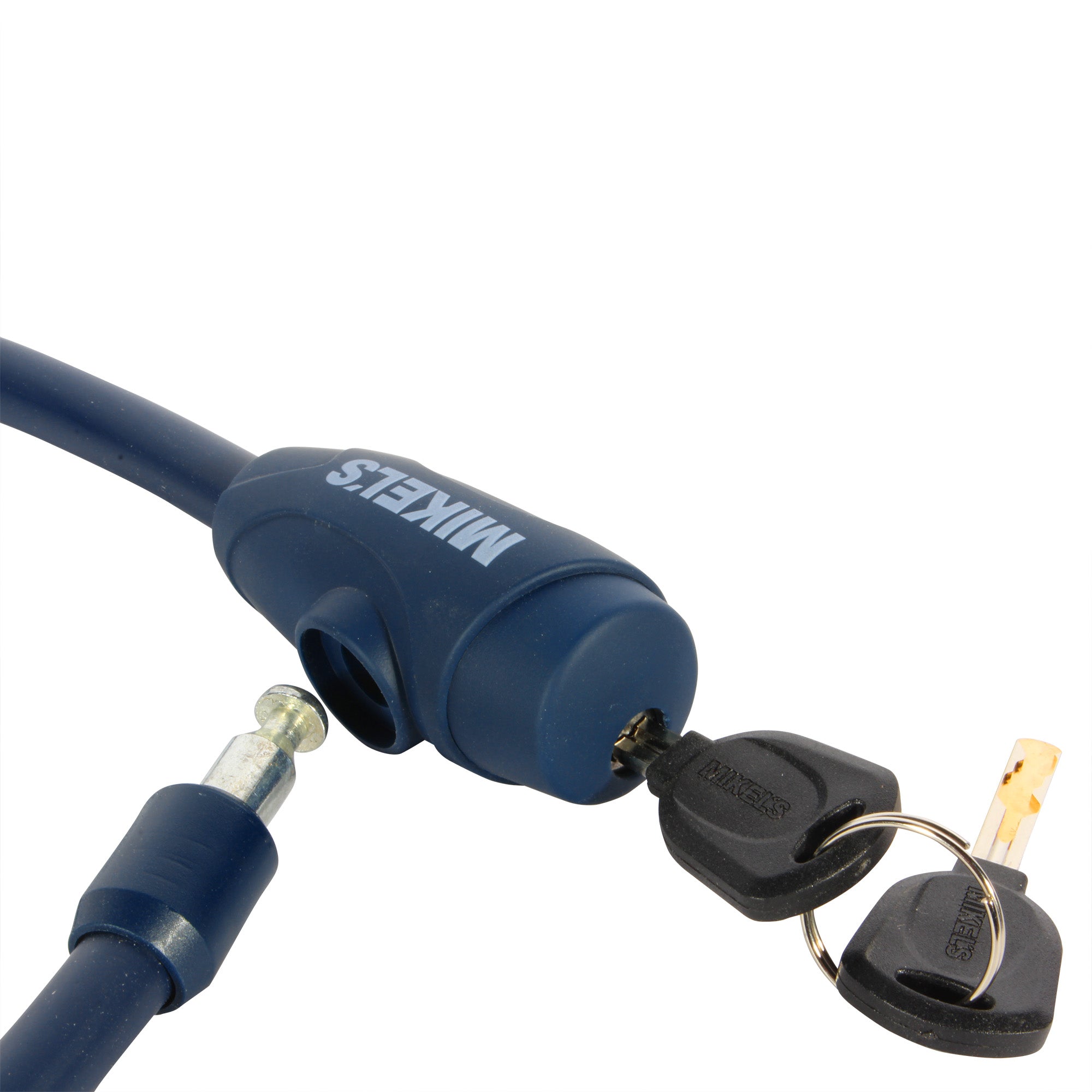 Cable candado con llaves, color azul marino (1 mt)