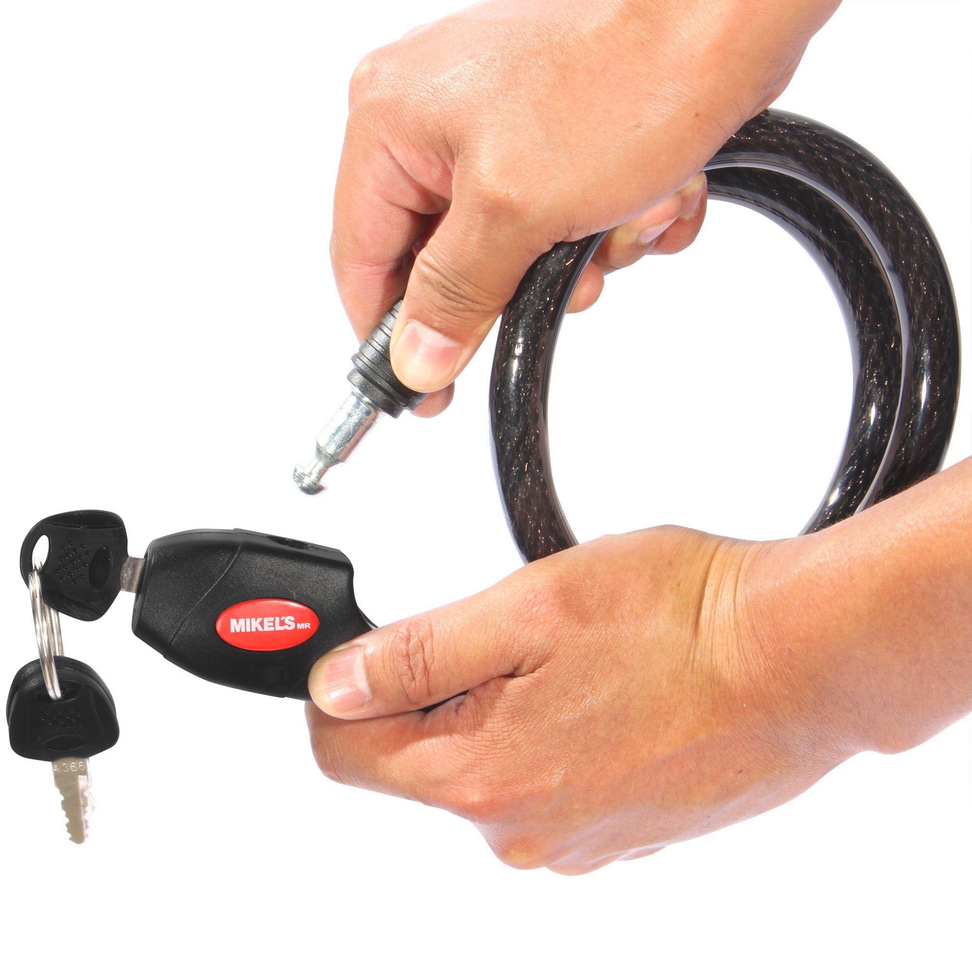 Cable candado flexible, 2 llaves planas (80 cms)