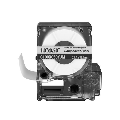 PANDUIT - Casete de 450 Etiquetas de Componente de 25.4 x 25.4 mm (1 x 1 Pulgada), de Poliéster Adhesivo, Color Blanco