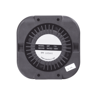 ECCO - Bocina Compacta de Uso Rudo, 100 Watts de Potencia, Ideal Para Vehículos de Encubierto, Con Soporte Universal, 11 Ohms de Impedancia