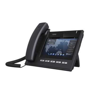 FANVIL - Teléfono IP Ejecutivo Para 6 Líneas SIP con Video Conferencia HD720, Pantalla Multi-Touch, Voz HD y Conferencia de 10 vías con Soporte Para PoE