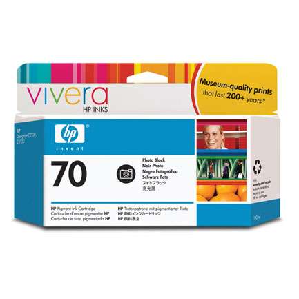 HEWLETT PACKARD - Tinta HP LF 70 Negro Foto DesignJet Z2100 Z3100 130ML