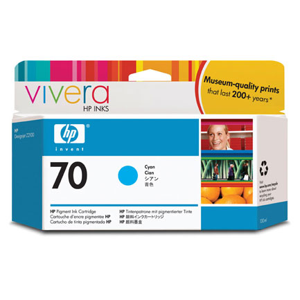 HEWLETT PACKARD - Tinta HP LF 70 Cyan DesignJet Z2100 130ML
