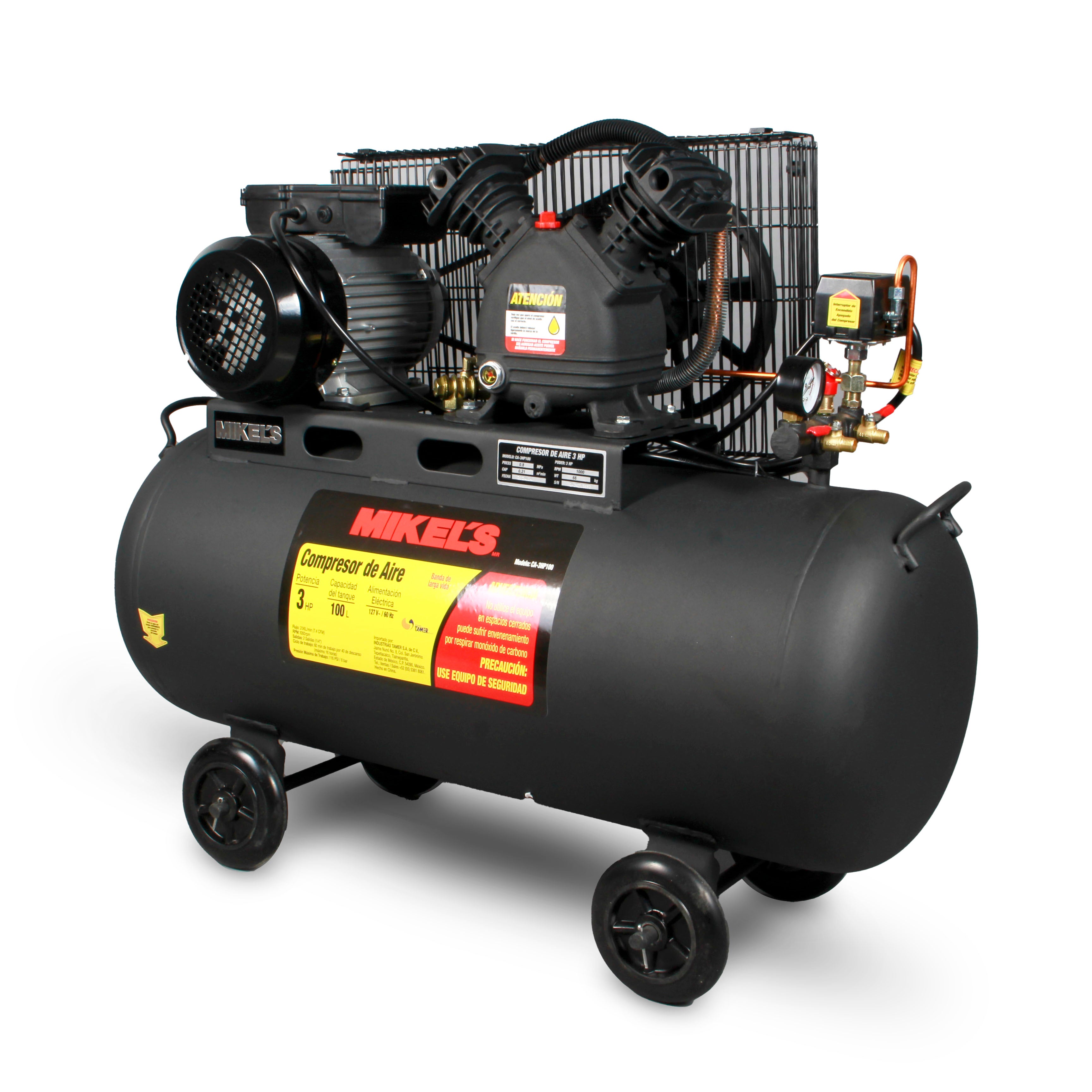 Compresor de aire 3 HP con banda (100 lts)