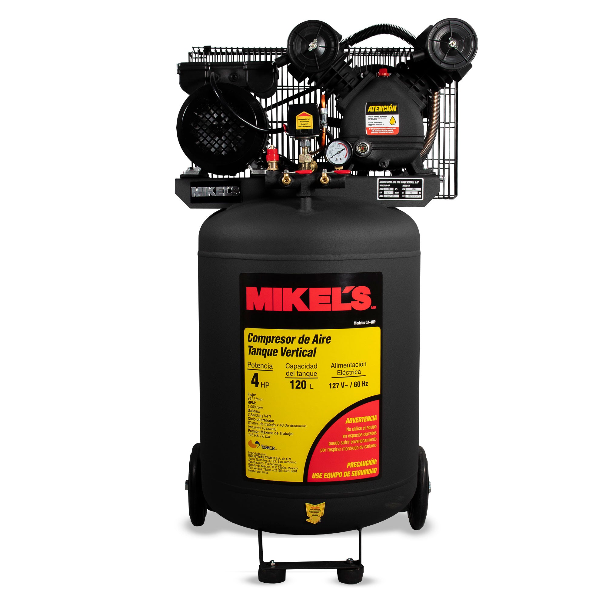 Compresor de aire vertical 4 HP (120 lts)