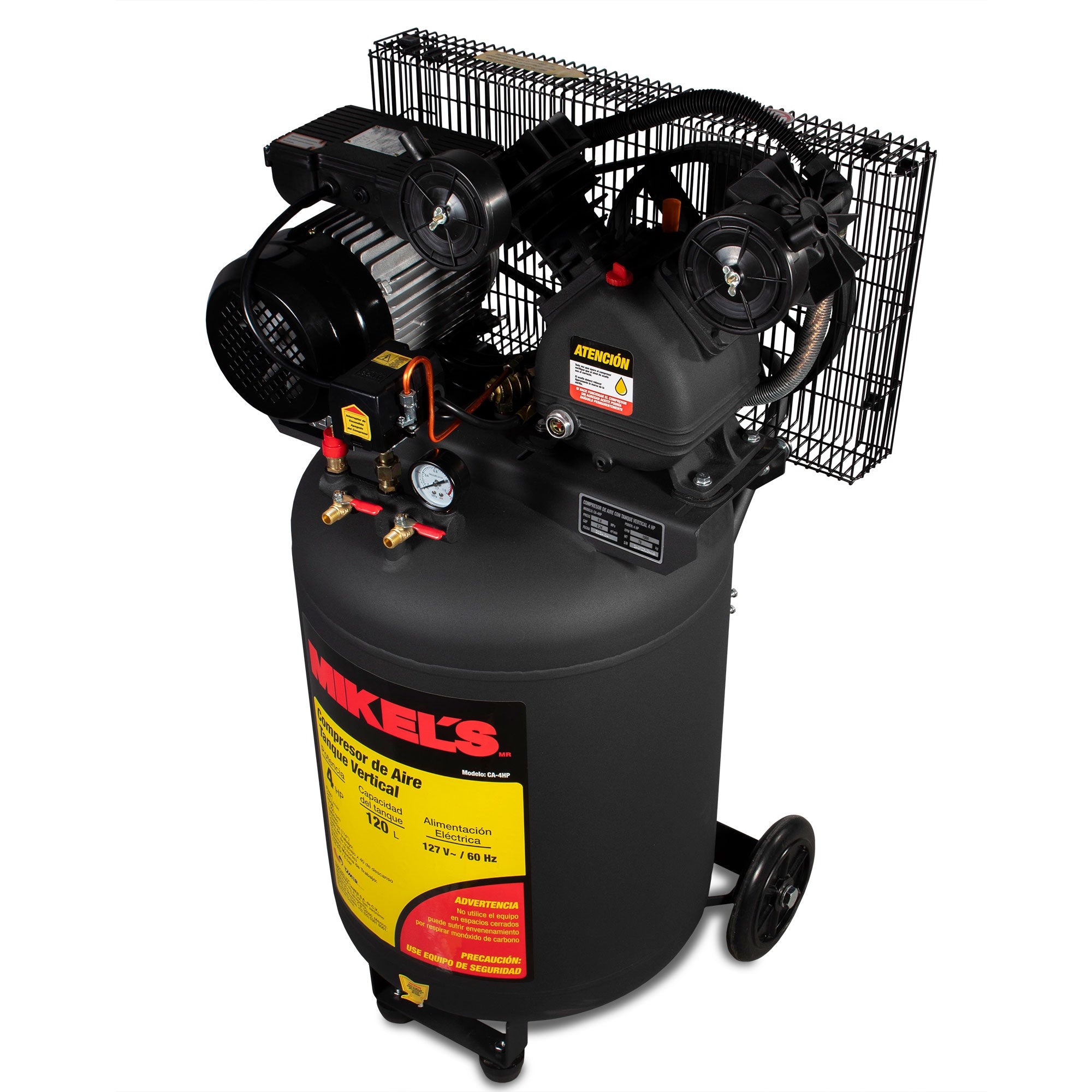 Compresor de aire vertical 4 HP (120 lts)