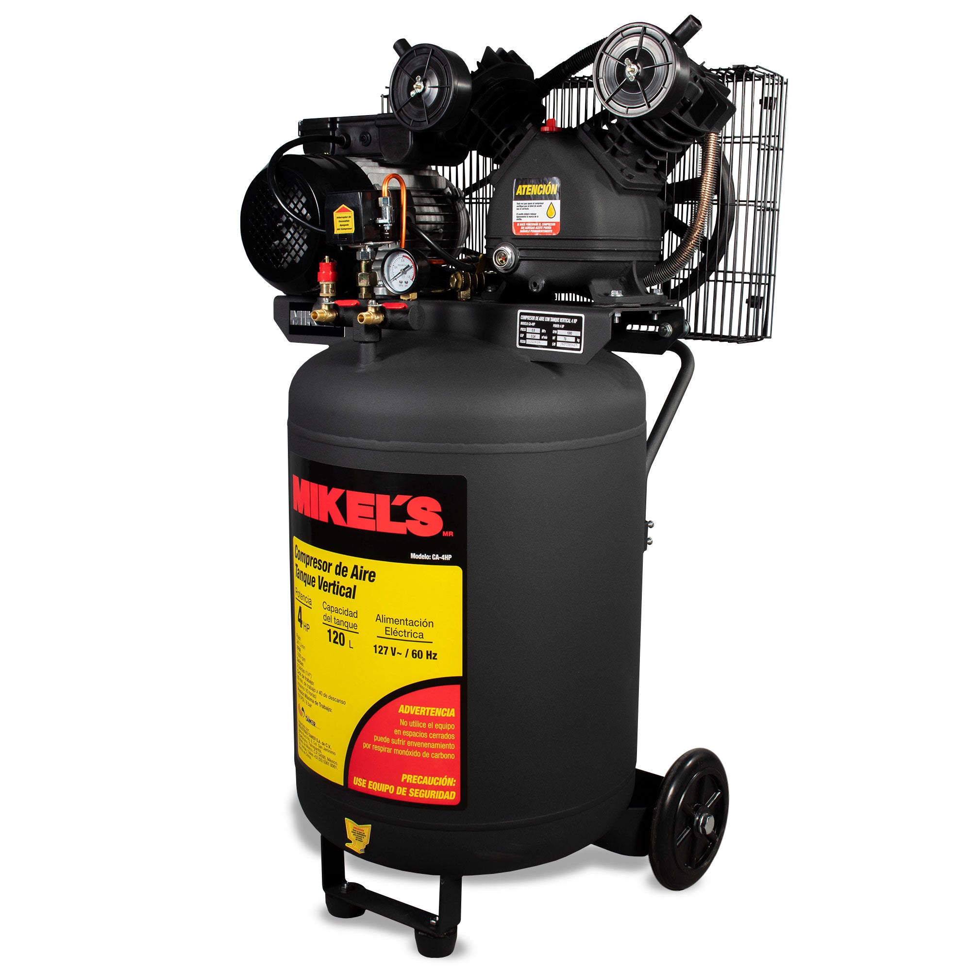 Compresor de aire vertical 4 HP (120 lts)