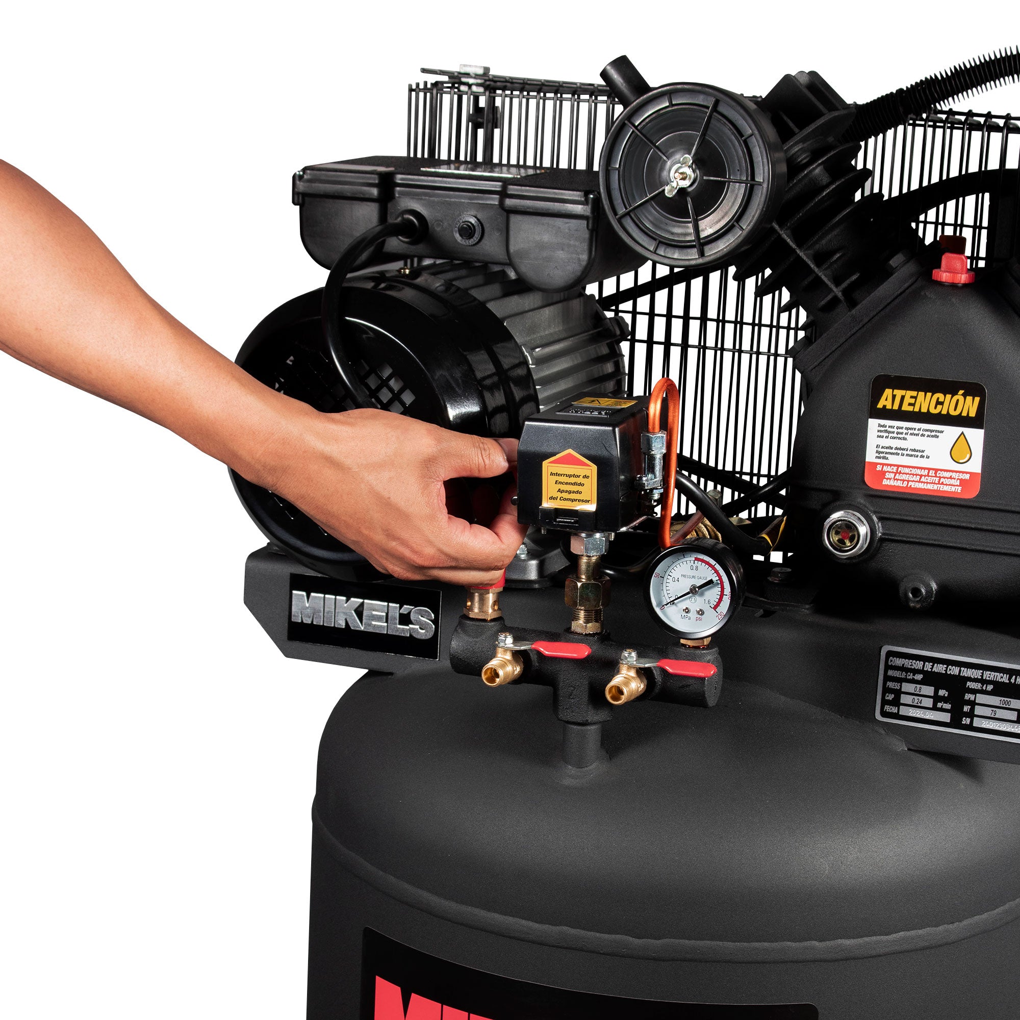 Compresor de aire vertical 4 HP (120 lts)