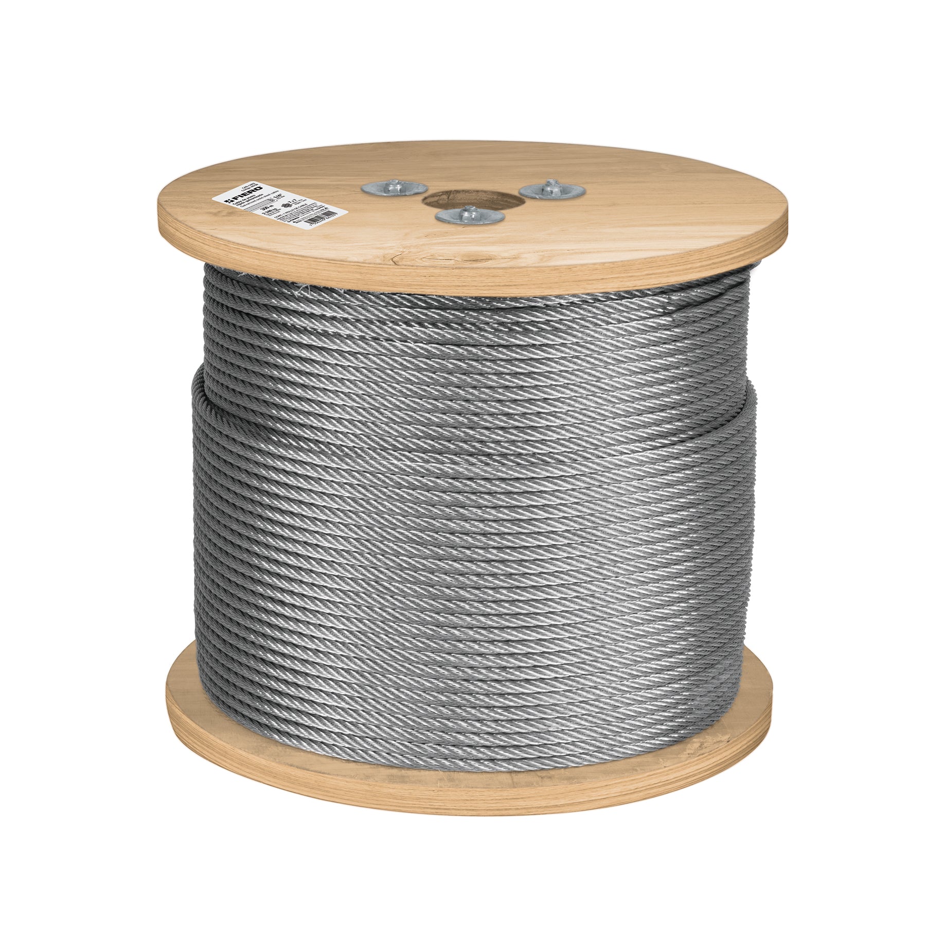 Metro de cable rigido 1/4' de acero 7x7 hilos, 300 m, FIERO