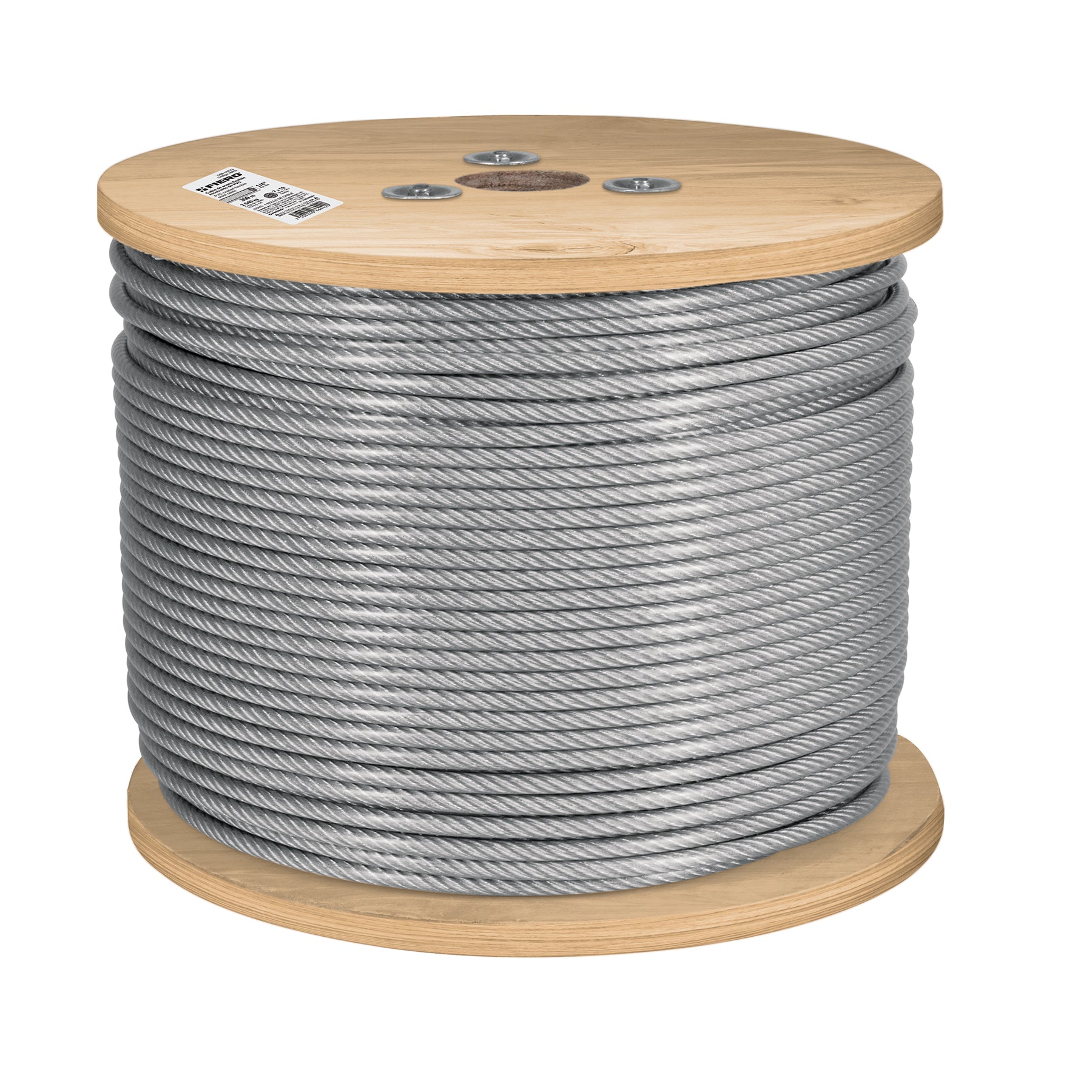 Metro de cable rigido 1/8' acero 7x7 recubierto PVC, 300 m