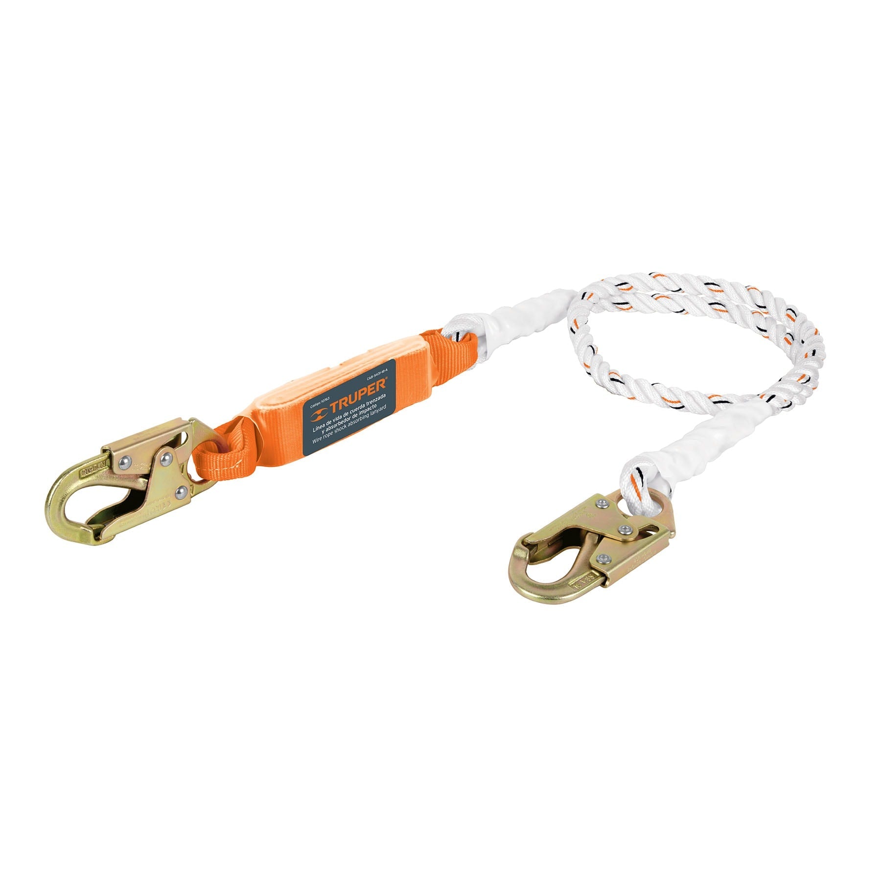 Linea de vida 1.8m cuerda poliester, absorbedor impacto,ANSI
