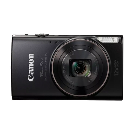 CANON - Camara Canon Powershot ELPH 360HS A Color Negro con Zoom Óptico de 12x / 20MP y conexión WIFI / NFC