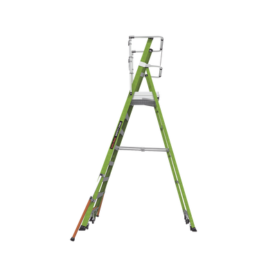 LITTLE GIANT LADDER SYSTEMS - Escalera Fija de 8' (2.4m) de Fibra de Vidrio con Jaula y Peldaños de Aluminio. (SKU:19708-146).