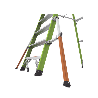 LITTLE GIANT LADDER SYSTEMS - Escalera Fija de 8' (2.4m) de Fibra de Vidrio con Jaula y Peldaños de Aluminio. (SKU:19708-146).
