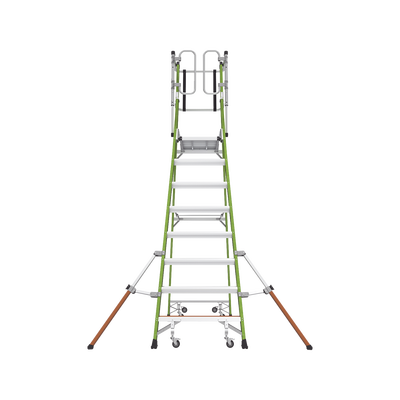 LITTLE GIANT LADDER SYSTEMS - Escalera Fija de 8' (2.4m) de Fibra de Vidrio con Jaula y Peldaños de Aluminio. (SKU:19708-146).