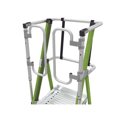 LITTLE GIANT LADDER SYSTEMS - Escalera Fija de 8' (2.4m) de Fibra de Vidrio con Jaula y Peldaños de Aluminio. (SKU:19708-146).