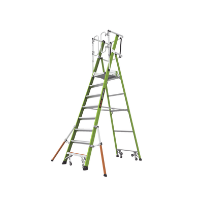 LITTLE GIANT LADDER SYSTEMS - Escalera Fija de 8' (2.4m) de Fibra de Vidrio con Jaula y Peldaños de Aluminio. (SKU:19708-146).