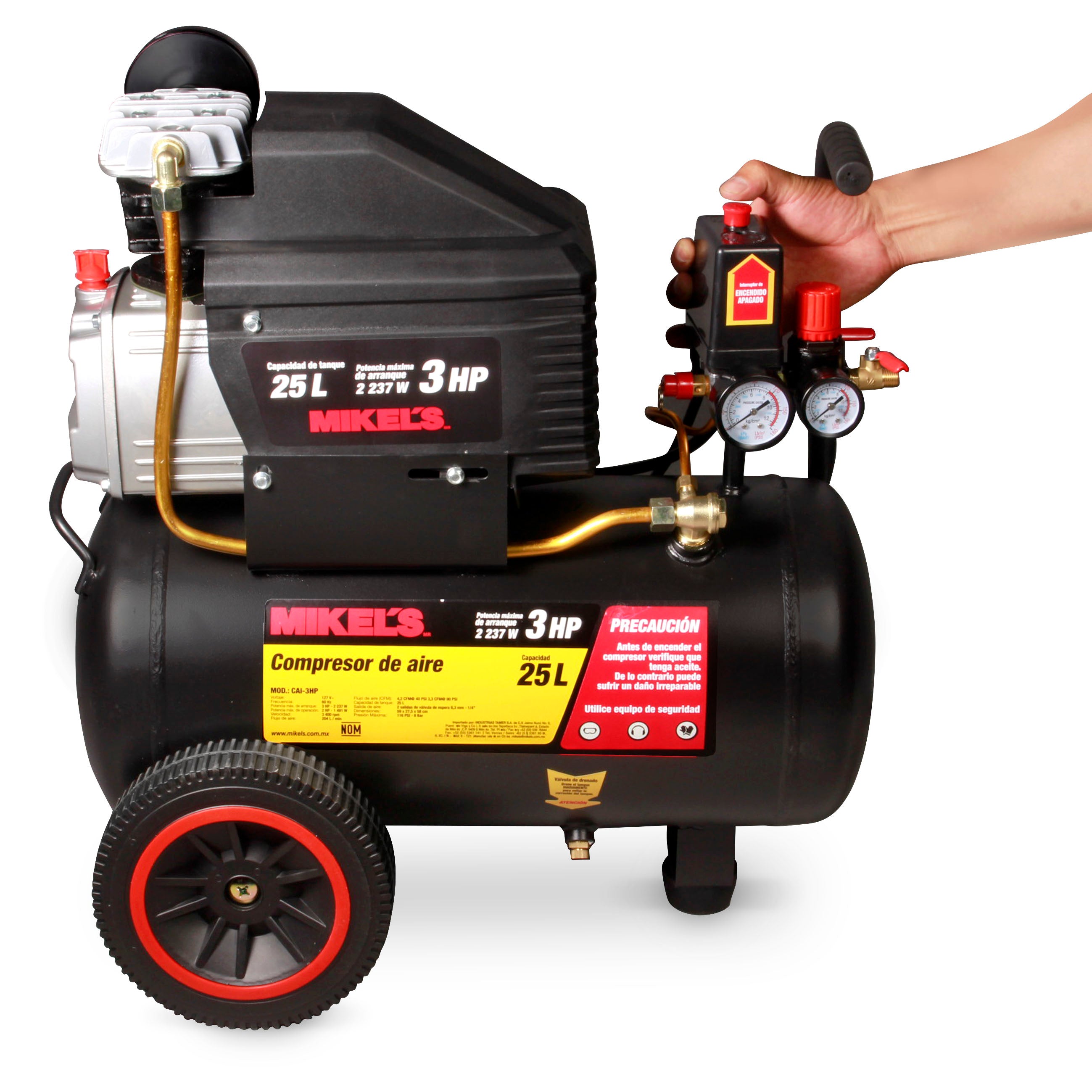 Compresor de aire 3 HP (25 lts)