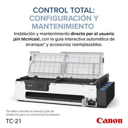CANON - Plotter Canon imagePROGRAF TC-21 de 24" con Sistema Inyección de Tinta Continua