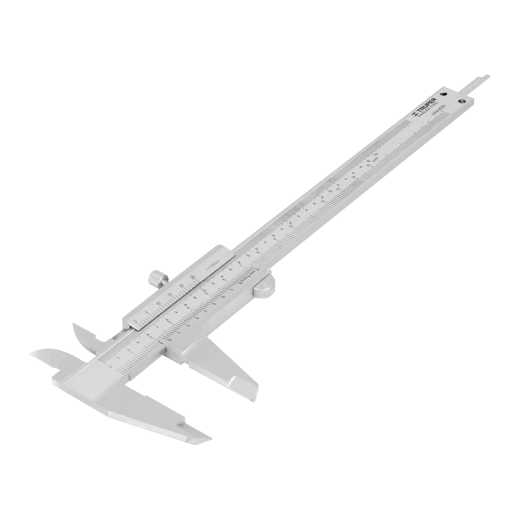 Calibrador vernier analogico 6', acero inox, std y mm,TRUPER