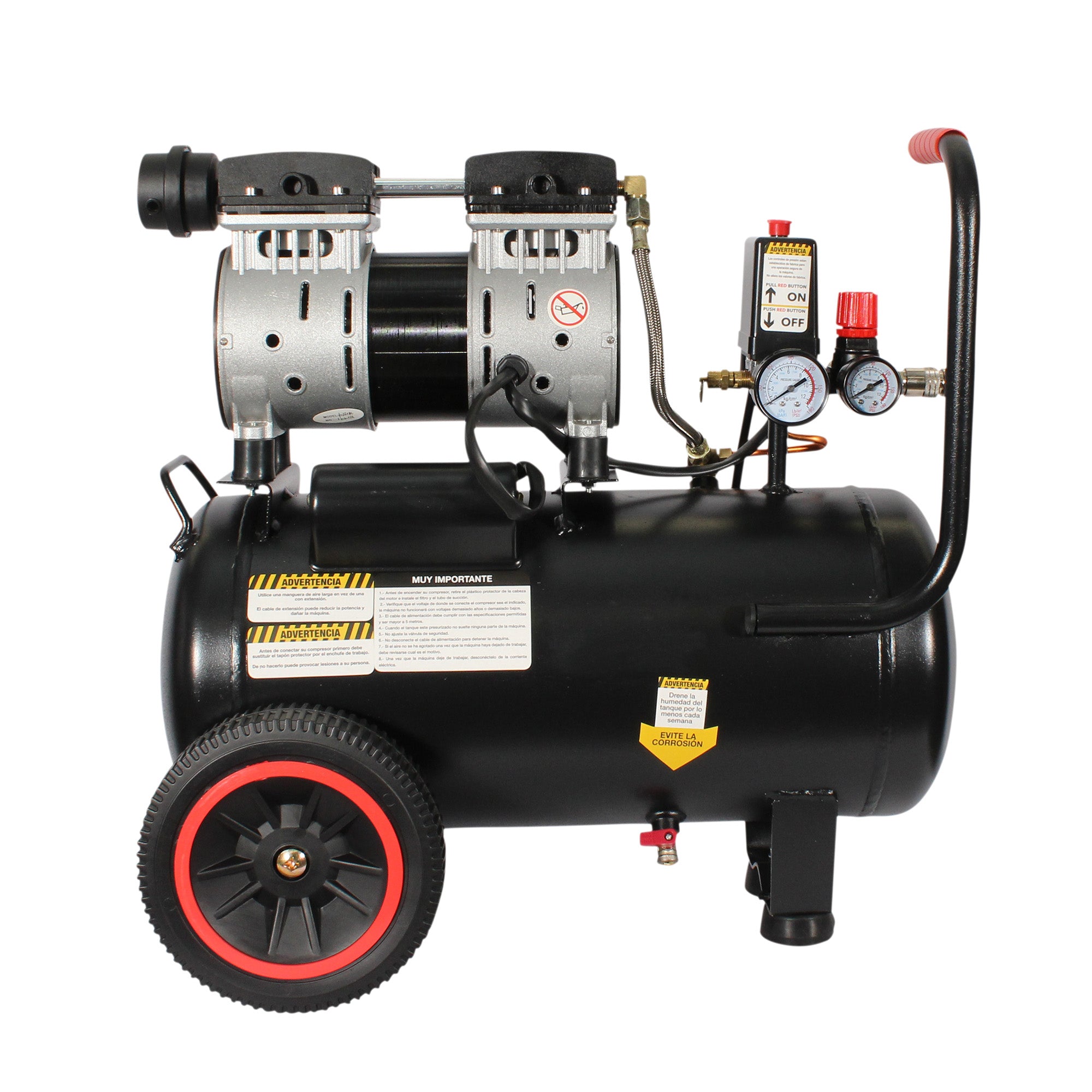 Compresor de aire 1.5 HP (24 lts) LIBRE DE ACEITE