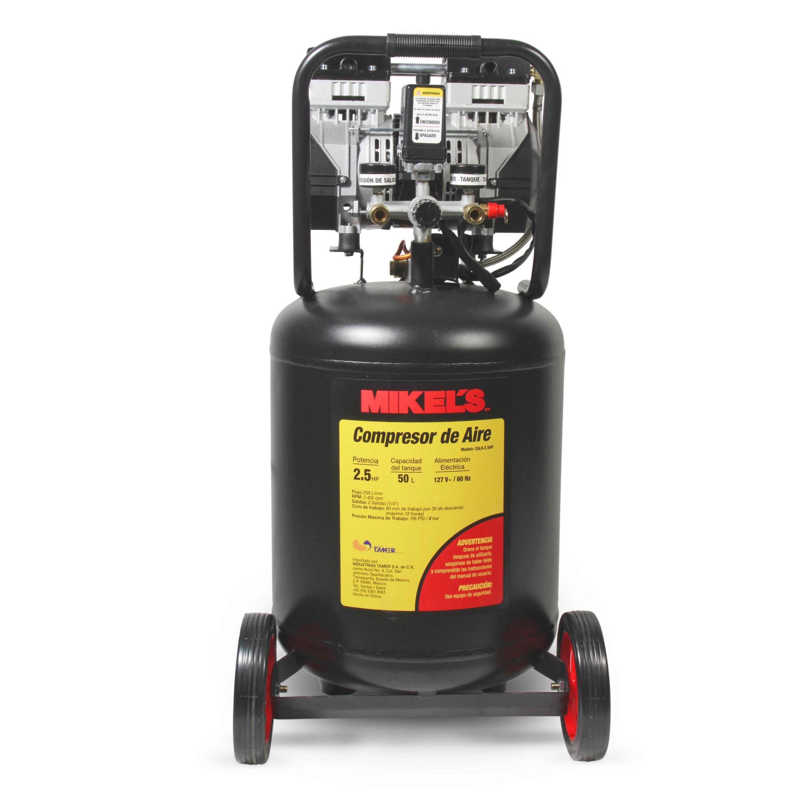 Compresor de aire 2.5 HP (50 lts) LIBRE DE ACEITE