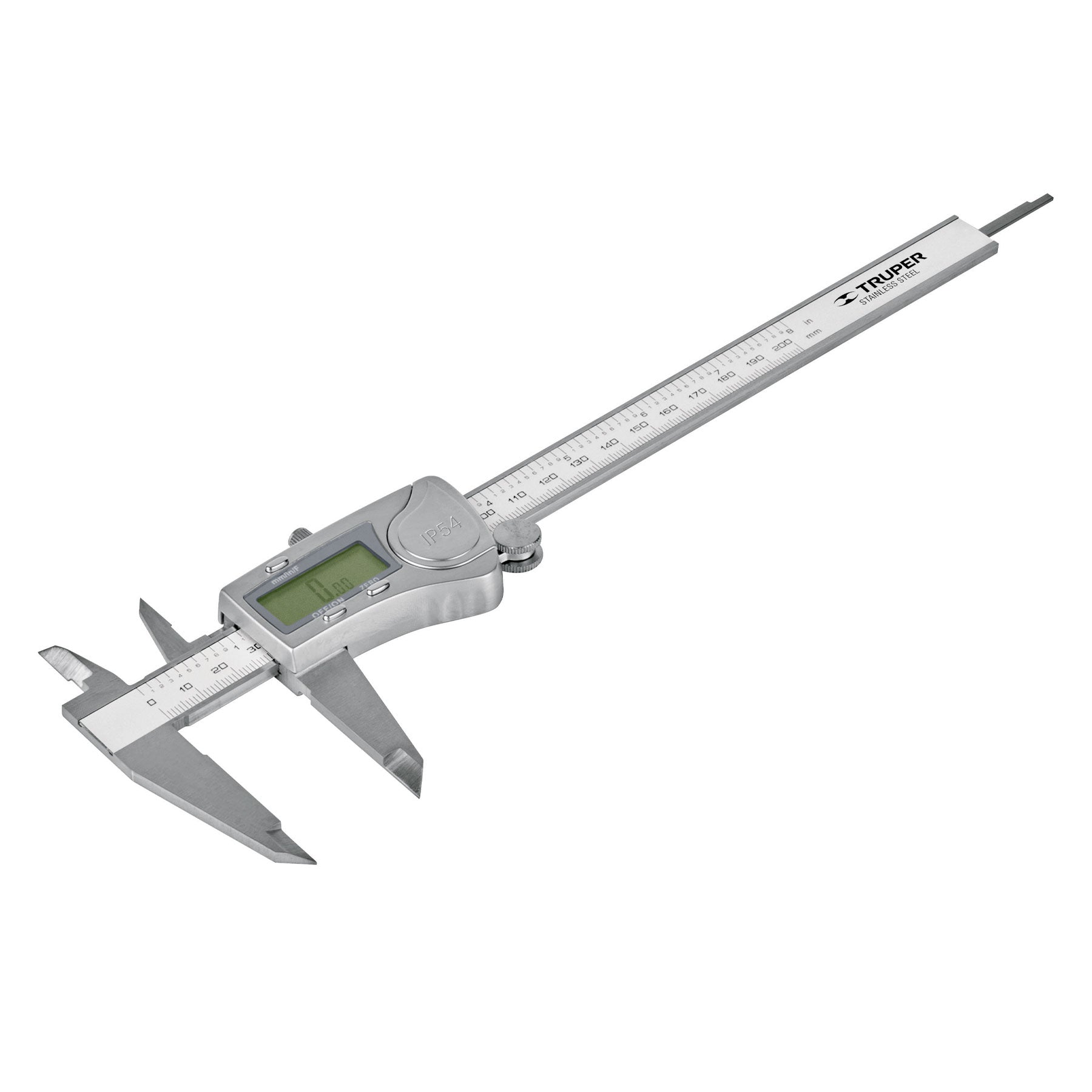 Calibrador vernier digital 6', acero inox, std y mm, TRUPER