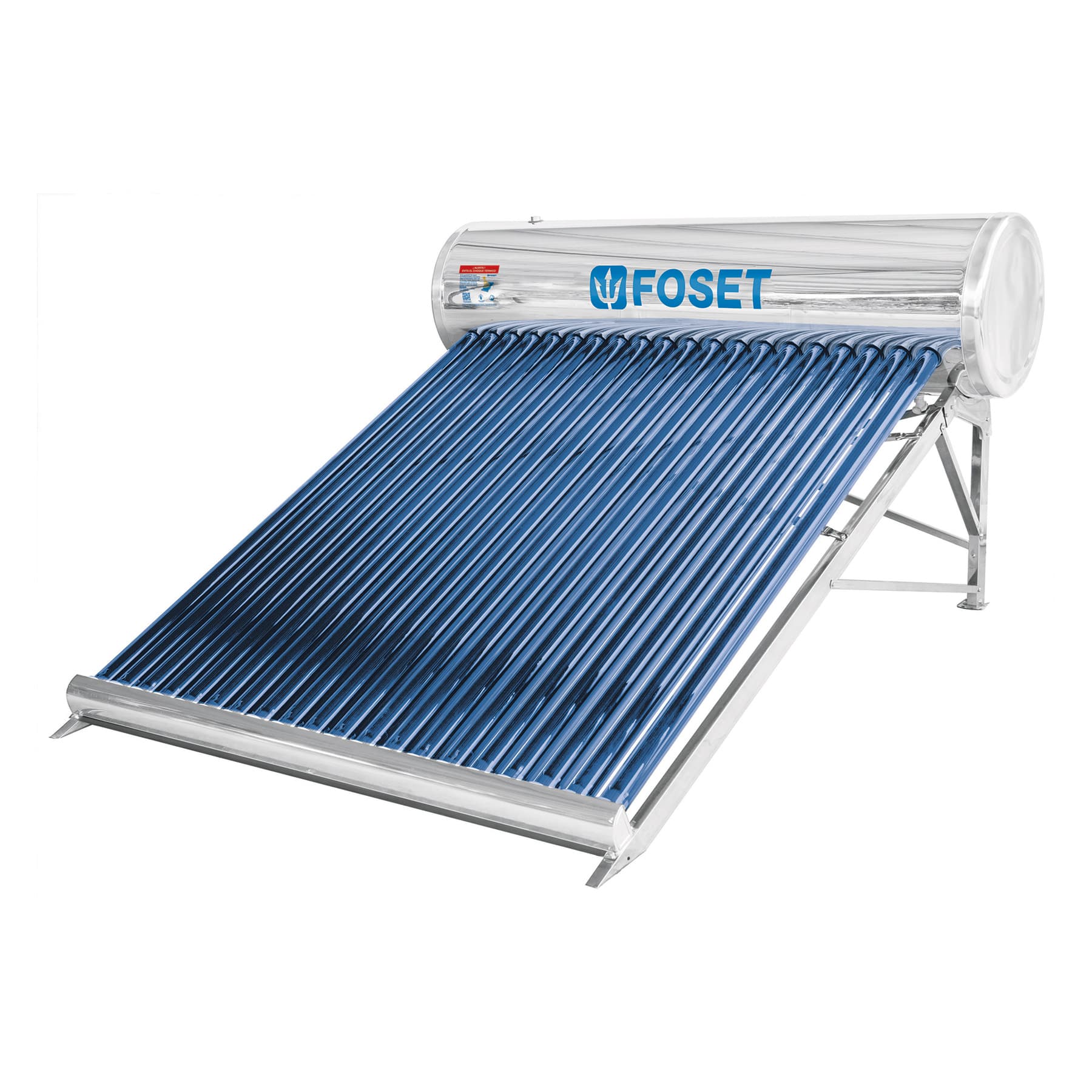 Calentador solar de agua, 20 tubos, 240L, 7 personas, Foset