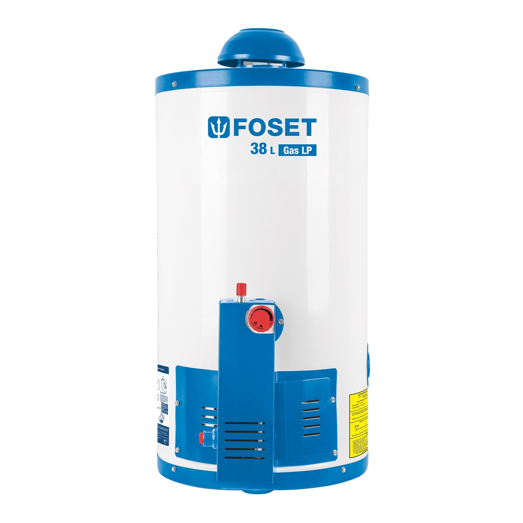 Calentador de deposito, 38L, 1 servicio, gas LP, Foset