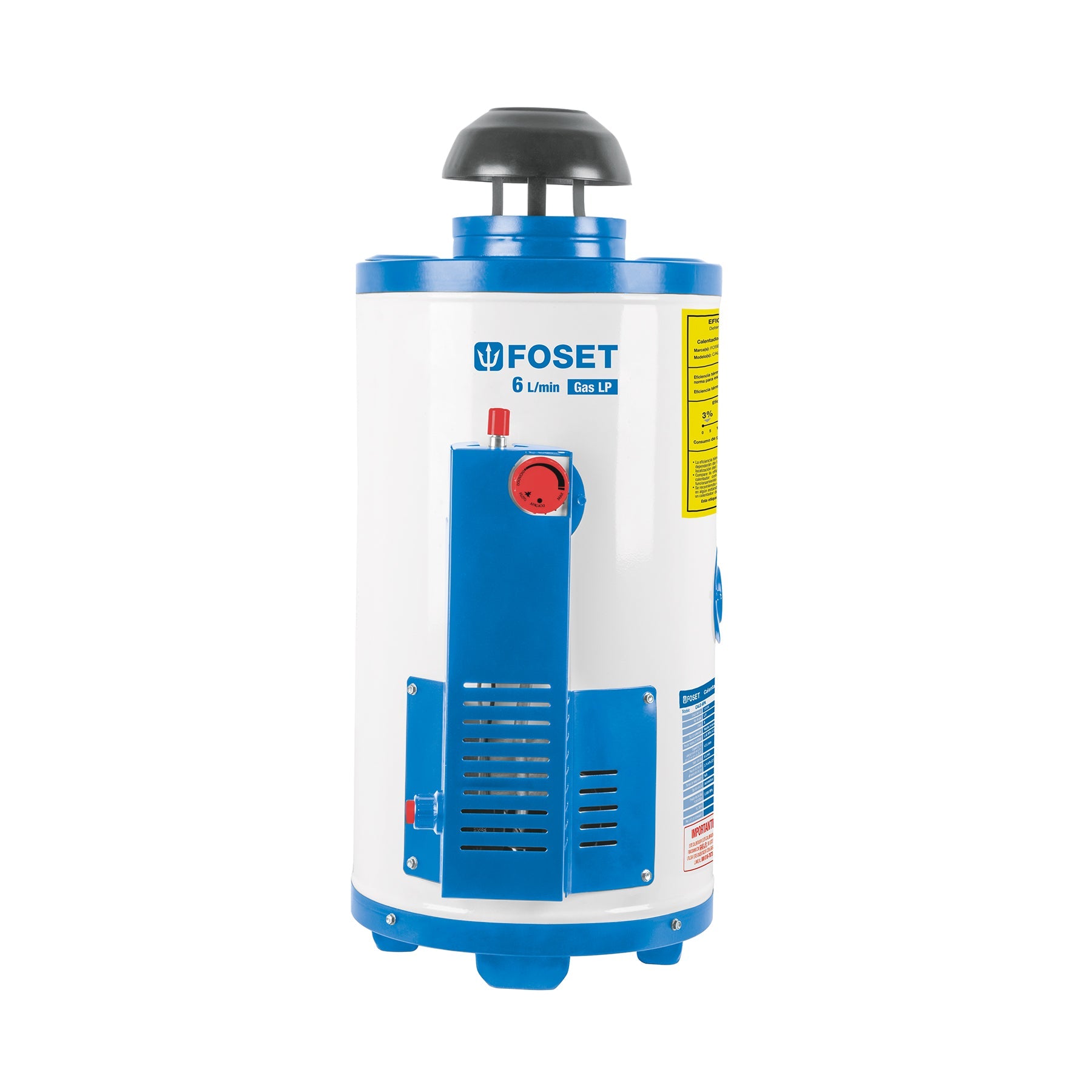 CalentadorÊde paso, rapidaÊrecup, 6L, 1 serv, gas LP, Foset