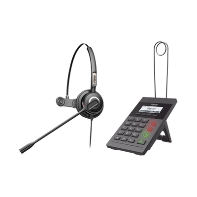 FANVIL - Kit Fanvil para Call Center incluye teléfono IP X2CP Y diadema HT201 y fuente de alimentación.