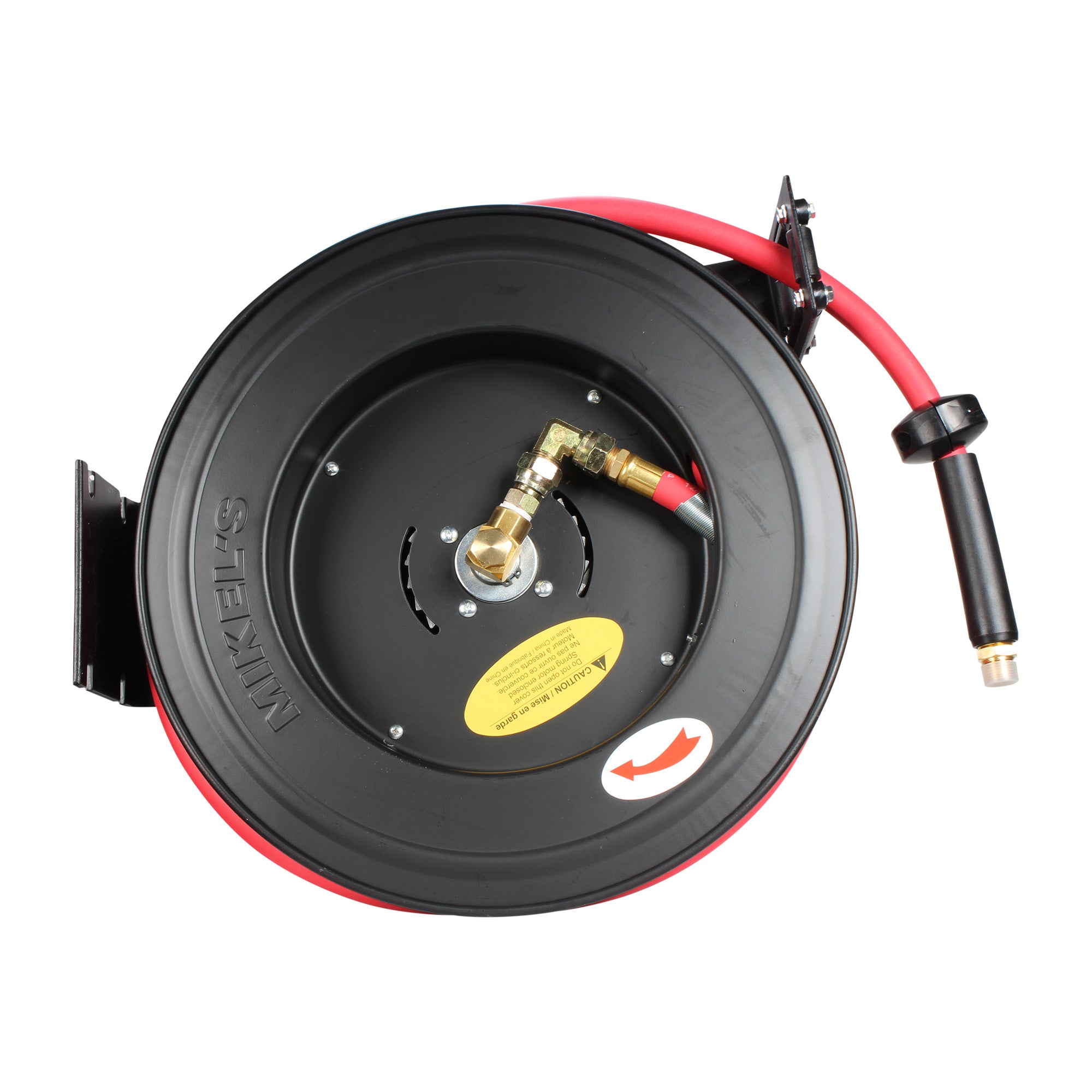 Carrete de acero con manguera, 1/2”  sistema retráctil (15 mts)