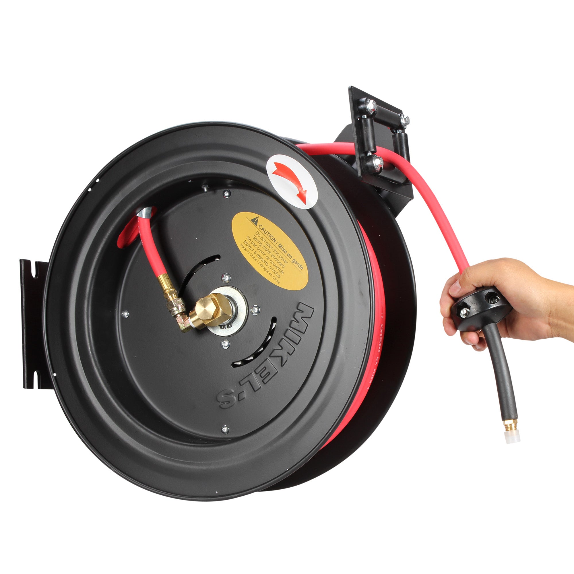 Carrete de acero con manguera, 1/4” sistema retráctil (15 mts)