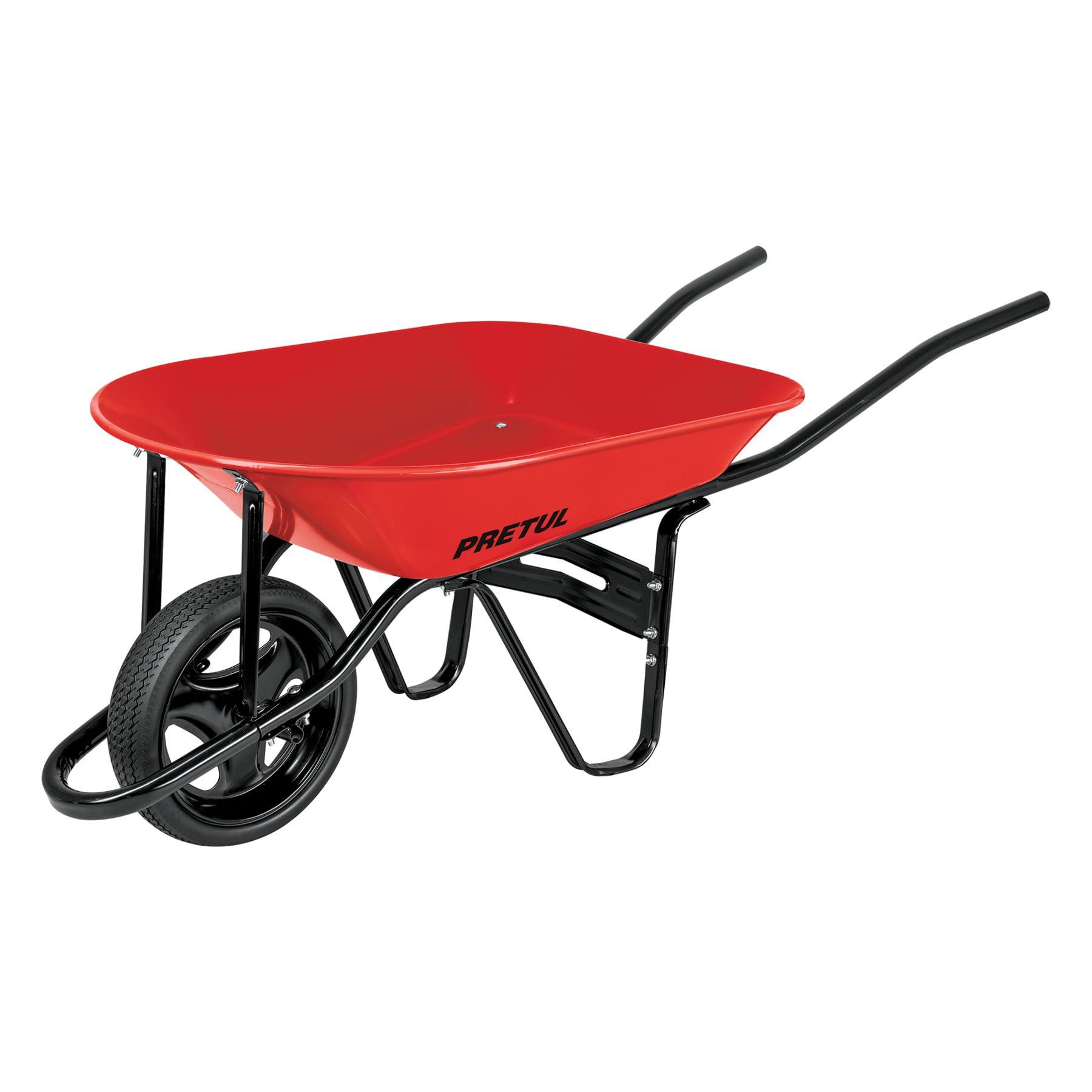 Carretilla 4 ft3 roja,imponchable,bastidor tubular, PRETUL
