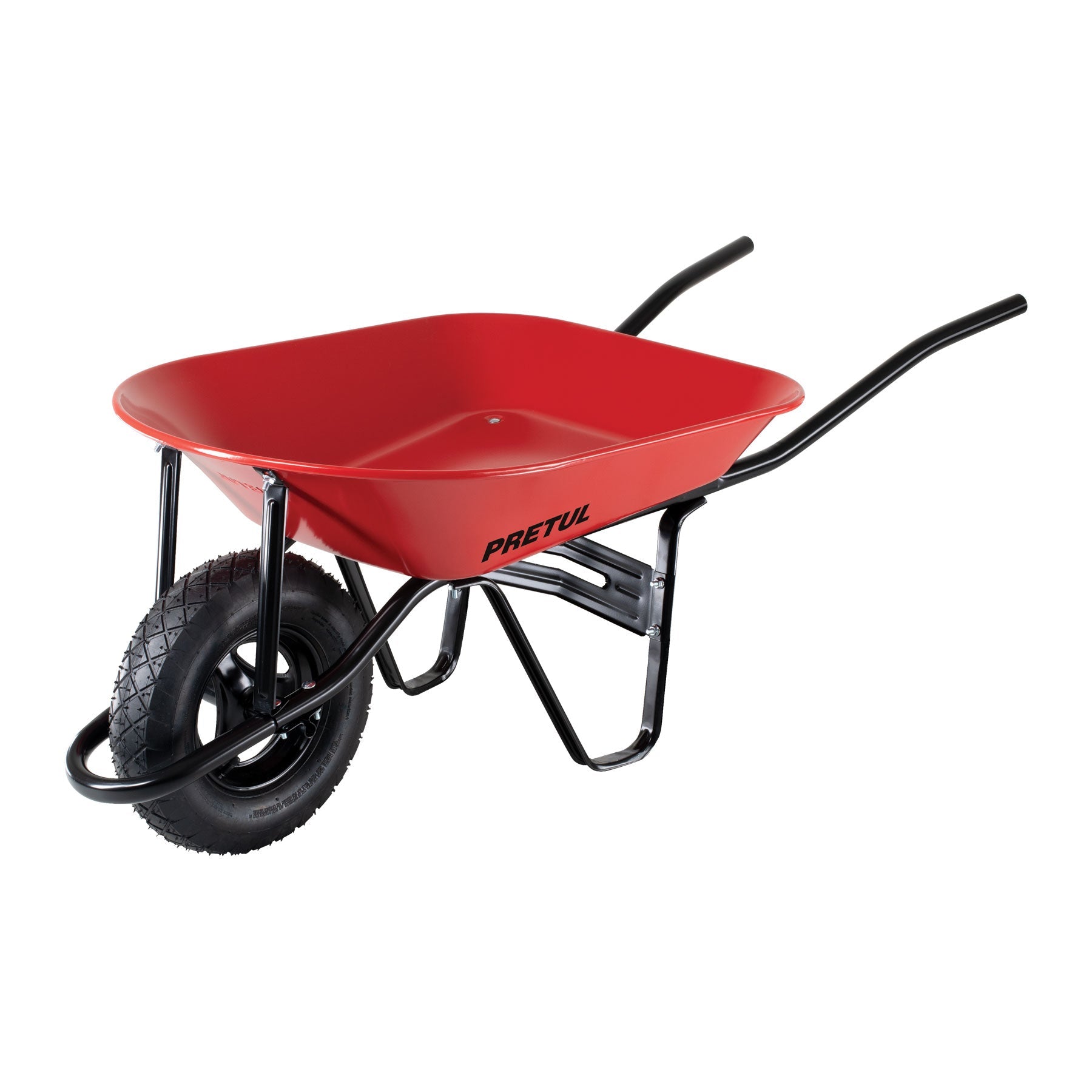 Carretilla 4 ft3 roja,neumatica,bastidor tubular, PRETUL