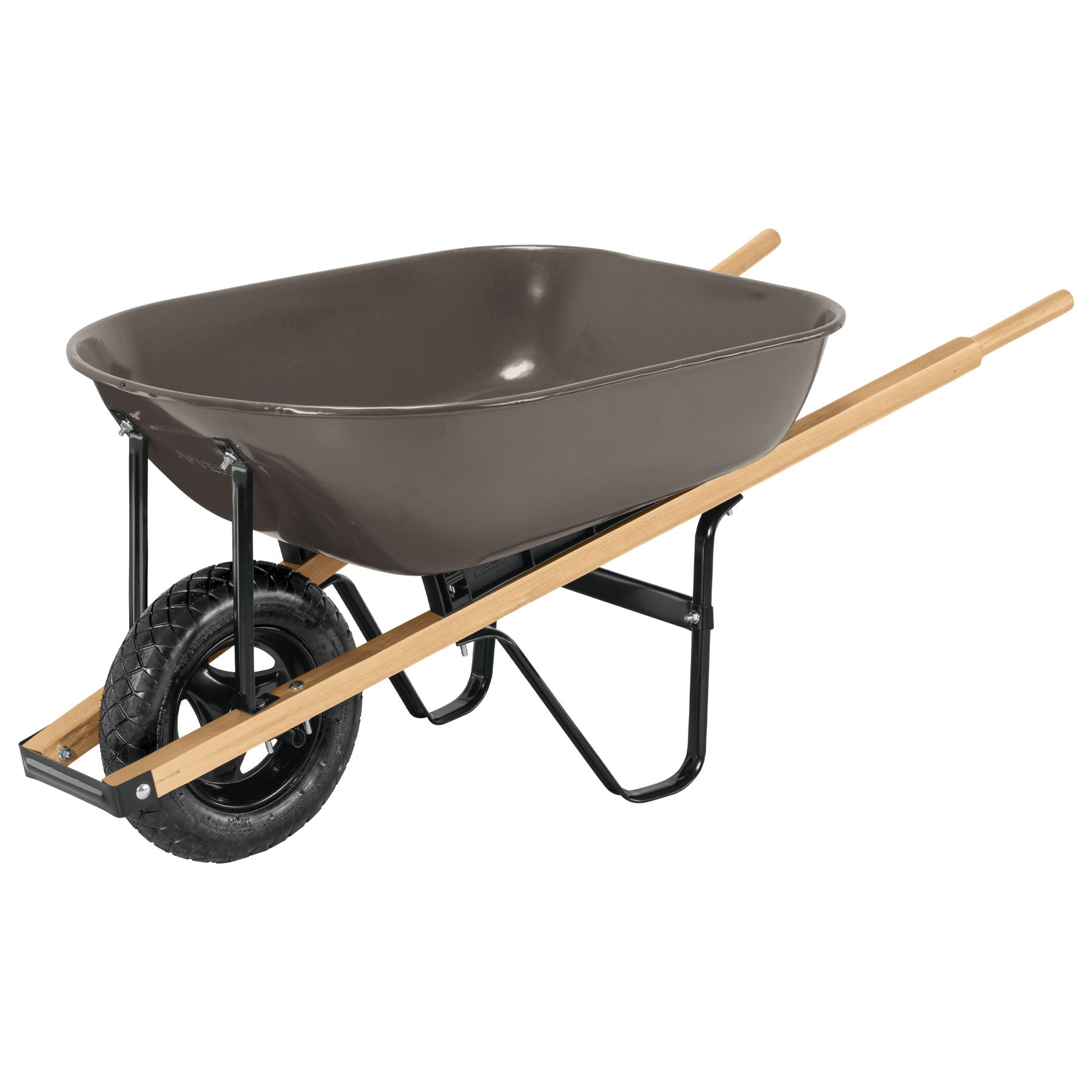 Carretilla 5.5ft3 gris, neumatica, bastidores madera, PRETUL