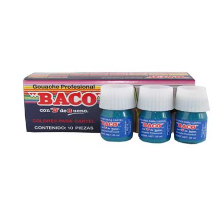 BACO - PINTURA BACO P/CARTEL 20ML AZUL TURQUESA #65 C/10