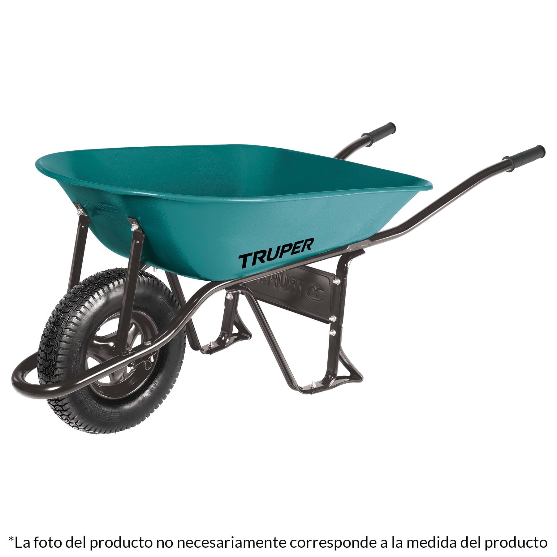 Carretilla 5 ft3 Imponchable, bastidor tubular, Truper